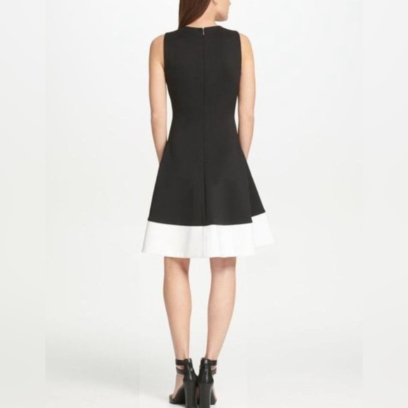DKNY Black & White Sleeveless Zipper Front Dress - New! - Size 10 - Picture 2 of 5